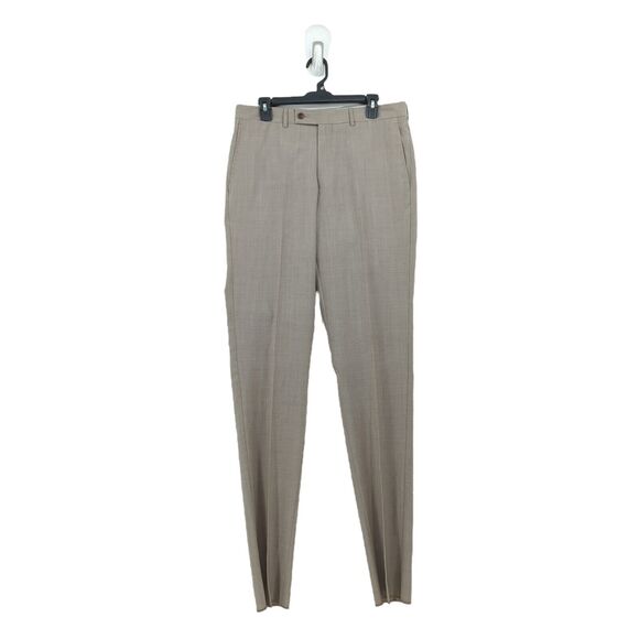 Ted Baker Men 44 L Long Jay CT Suit Brown Trim Fit Wool Flat Front Trousers FLAW - Picture 9 of 13